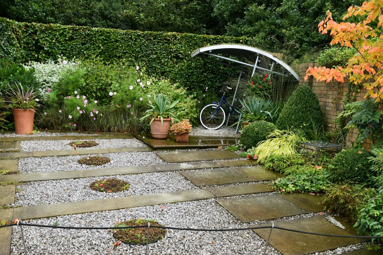 Compact paved show garden, Harlow Carr