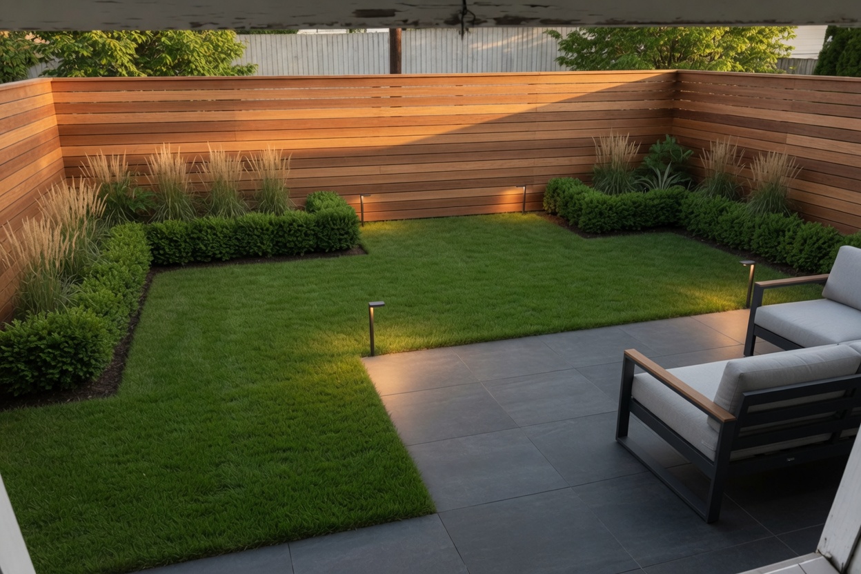 The same yard redesigned in Modern style